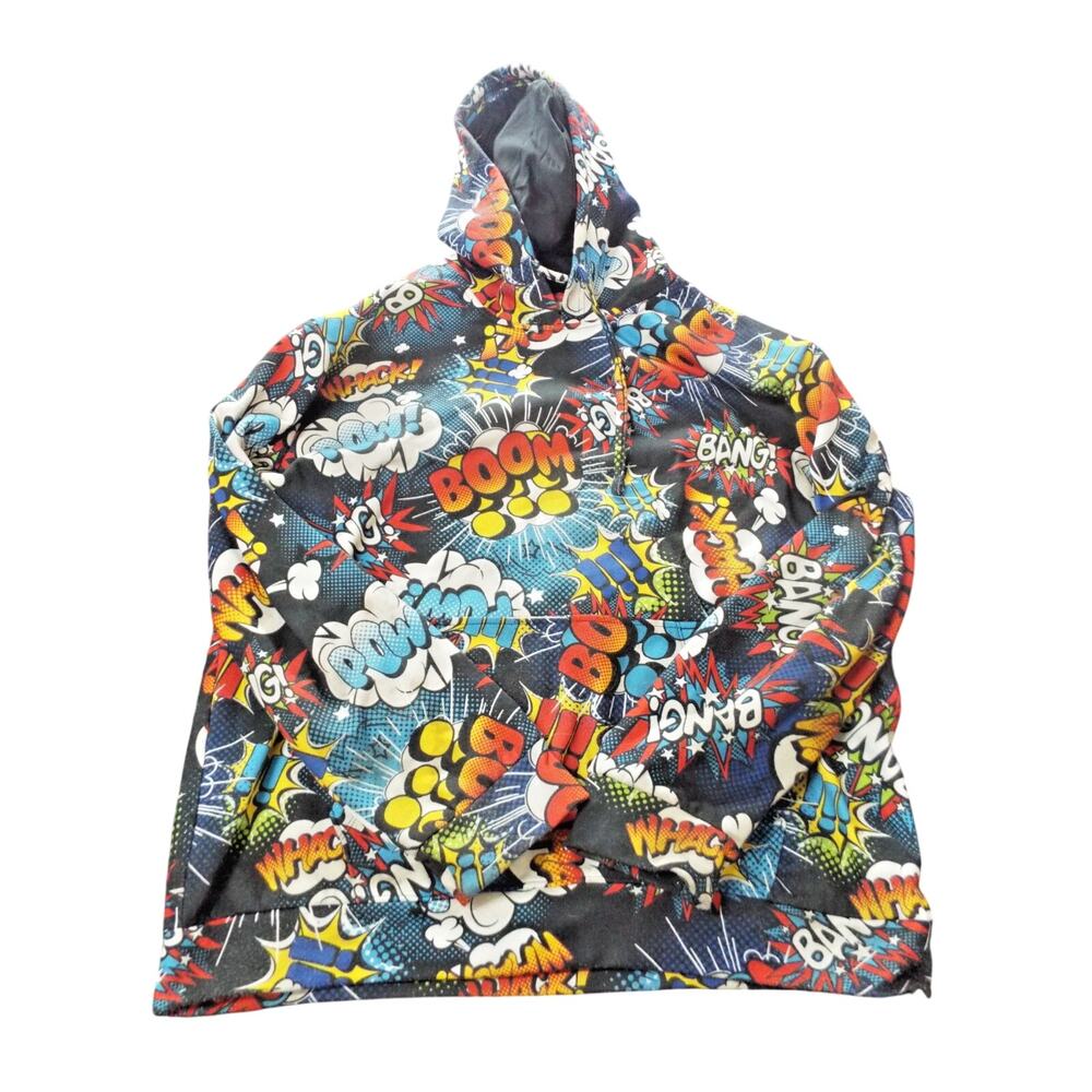 OH SNAP Drill Clothing Co Comic Book Hoodie BOOM BANG POW SZ XL